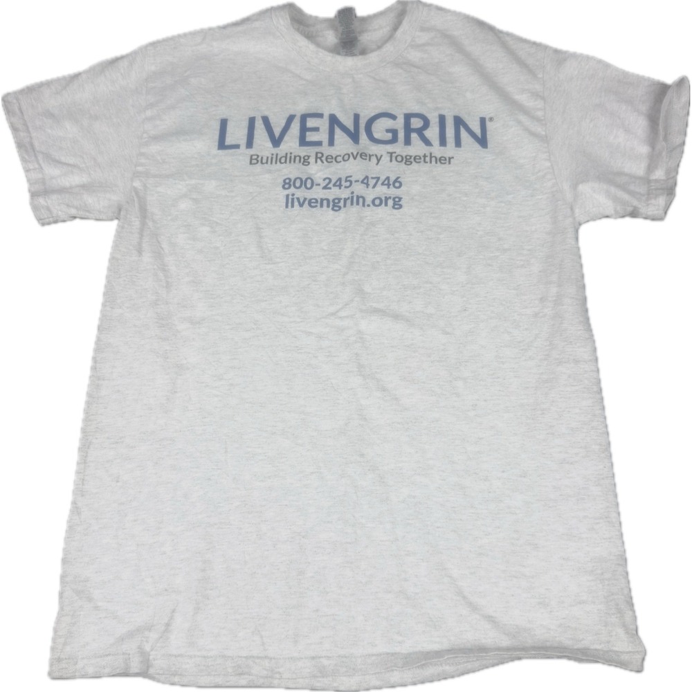 Gildan Mens Livengrin Recovery Graphic T-Shirt Size M Grey Short Sleeve Cotton